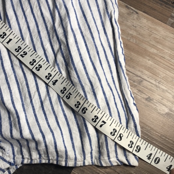 Linen blend white & blue stripe dress - Picture 6 of 8